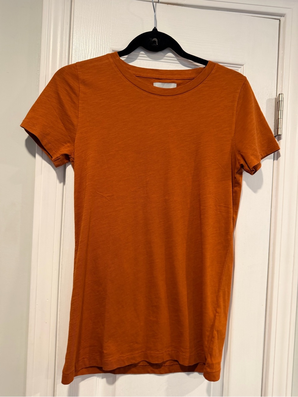 NWOT J. Crew Size S Burnt Orange Slub Cotton Tee Shirt Short Sleeve Lightweight